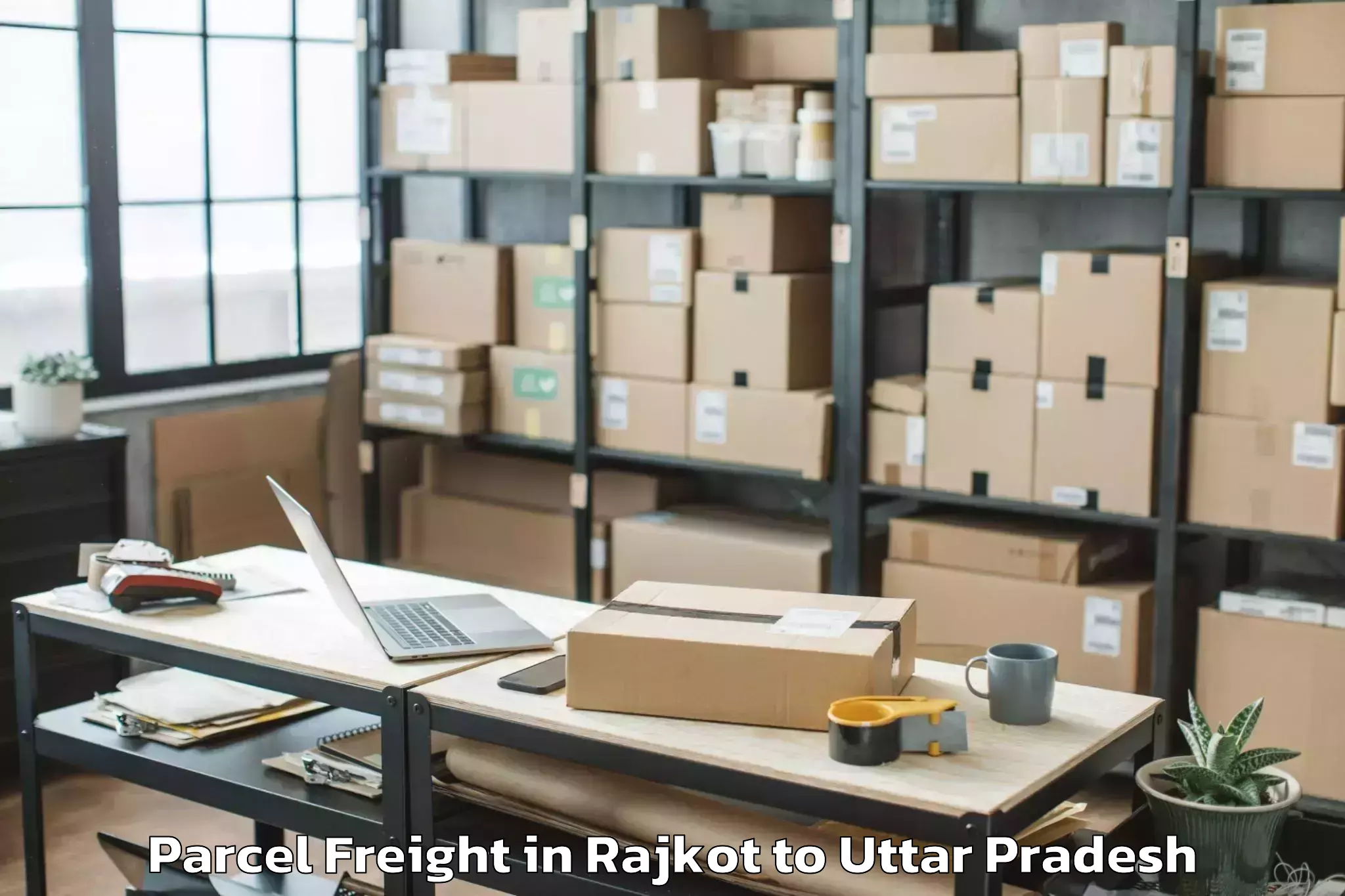 Hassle-Free Rajkot to Ghanghata Parcel Freight